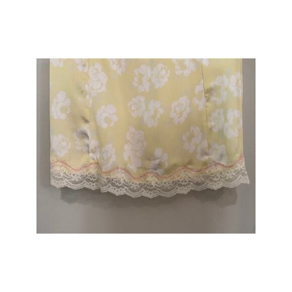 Free People Intimately Cami Tank Lace Satin Lemon Custard Floral Small - Picture 8 of 8